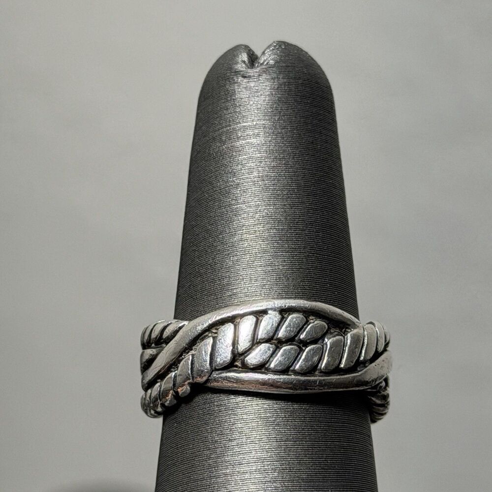 Vintage Silpada Braded Rope Size 7 Sterling Ring